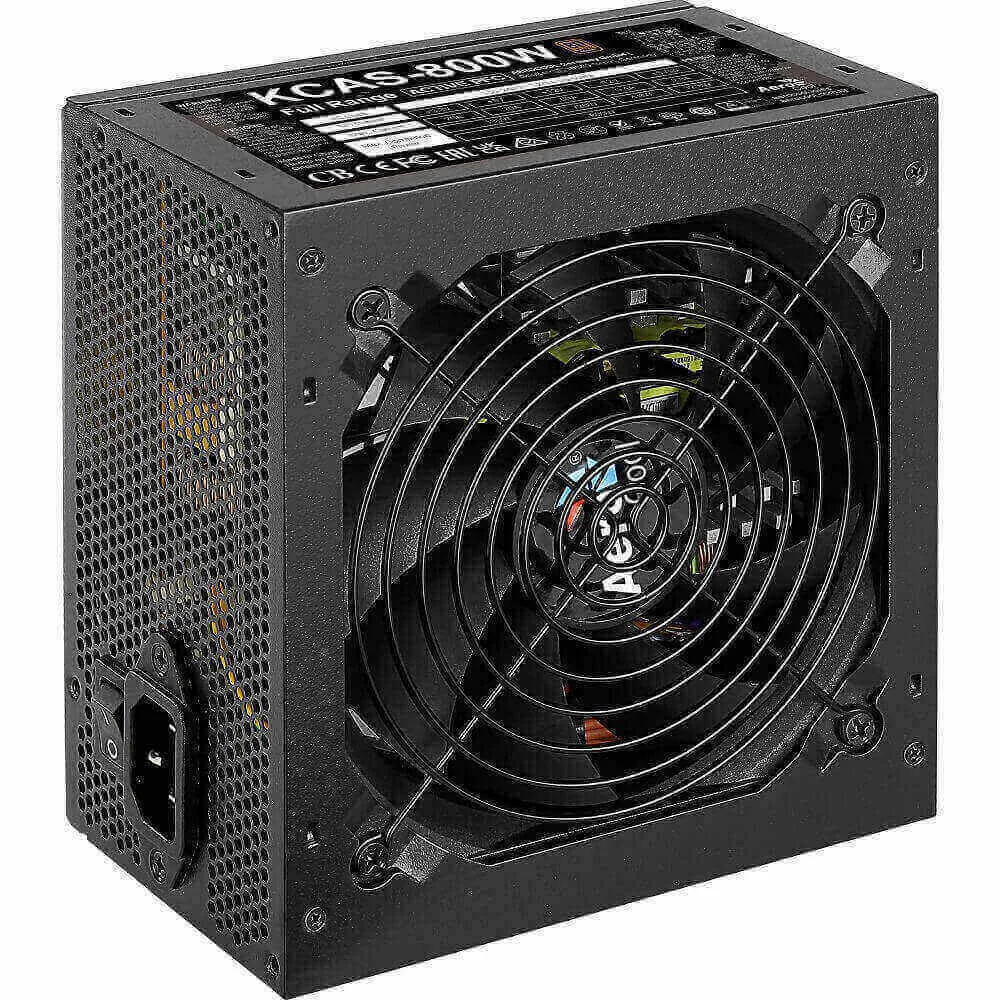 Fonte, Aerocool, KCAS, 800W, 80 Plus Bronze, não-modular, PFC Ativo, bivolt automática, sem LED/RGB, com cabo Fonte, Aerocool, KCAS, 800W, 80 Plus Bronze, não-modular, PFC Ativo, bivolt automática, sem LED/RGB, com cabo