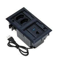 Caixa De Tomada Embutir 2 Tomadas 20a 1 Usb Dados 1 Rj-45 - Connect Caixa Tomada
