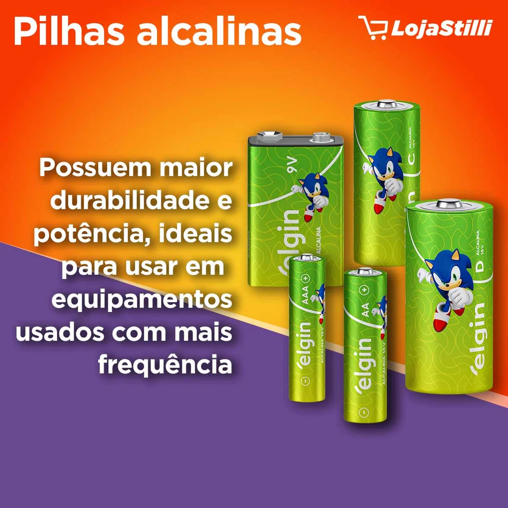 16 Pilhas Baterias Aa Elgin Alcalina, 2a Pequena - 1 Cartela