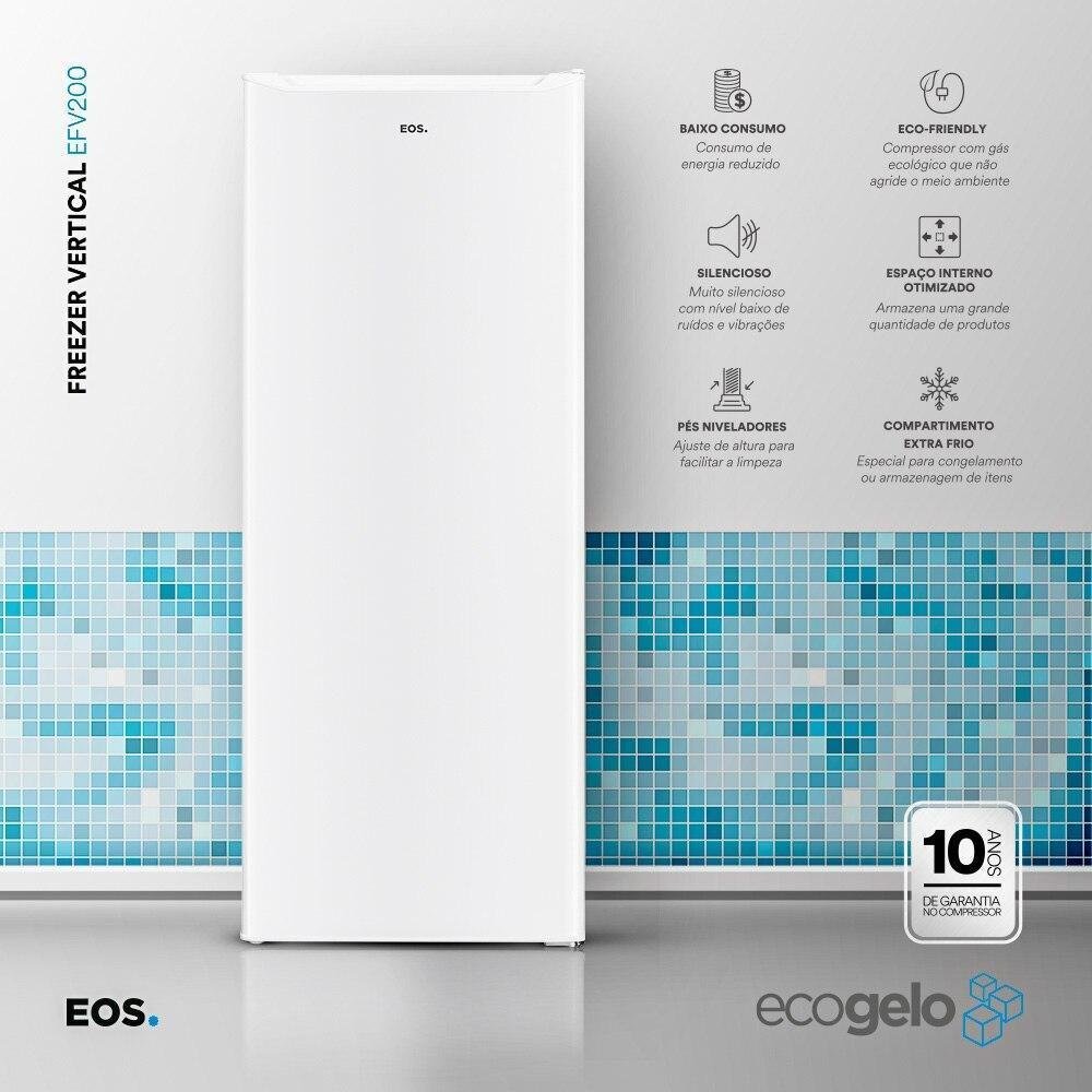 Freezer Vertical Eos 168 Litros, Ecogelo 110v - EFV200 Freezer Vertical Eos 168 Litros, Ecogelo 110v - EFV200