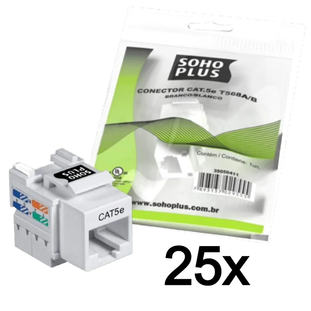 aaaページ 25x Conector Keystone Fêmea CAT5e RJ45 KaBuM