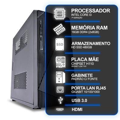 Computador Desktop Intel Core I3 7 16GB KaBuM