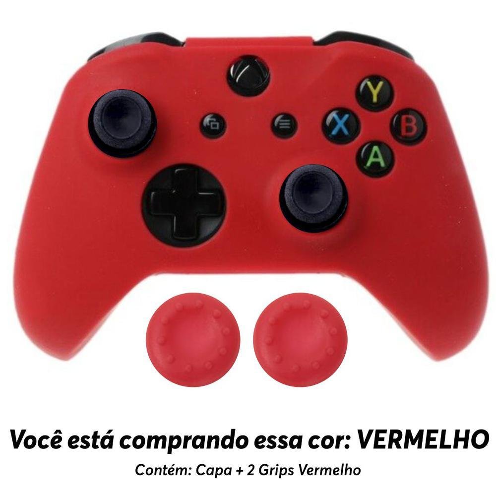 Capa Capinha Case Skin Para Controle De Xbox One S X - Vermelho