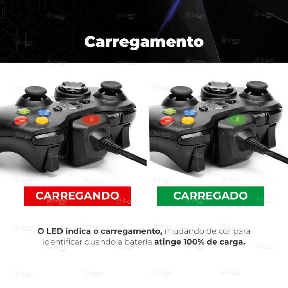 Bateria Carregador Controle XBOX 360 4800mah Bateria Carregador Controle XBOX 360 4800mah