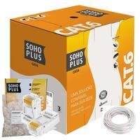 25 Metros De Cabo+10 Conector Rj45 Cat6 Furukawa Sohoplus - Branco
