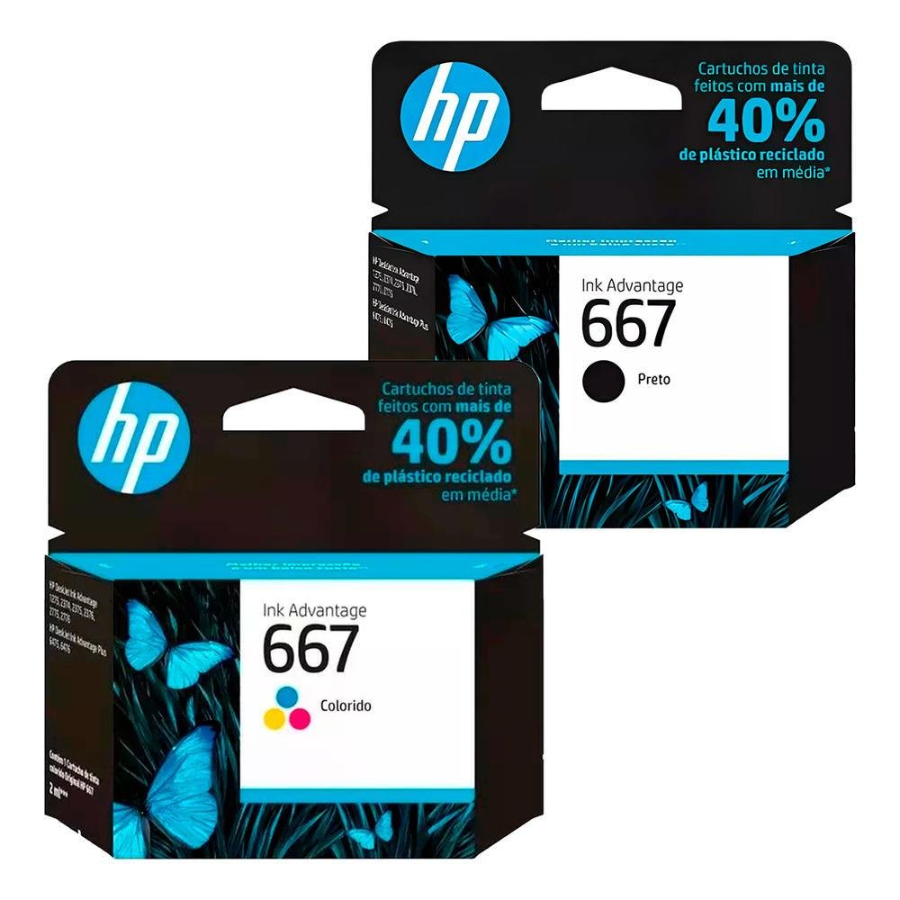 Cartucho Hp 667 Preto Cartucho Hp 667 Colorido