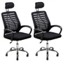 Kit 2 Cadeiras Escritório Diretor, Tela Mesh, Encosto De Cabeça