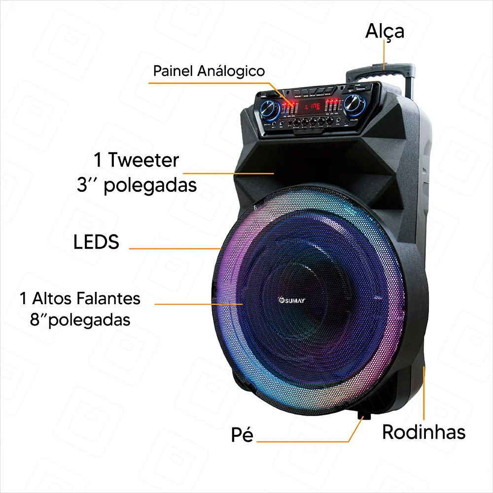 Caixa De Som Amplificada Thunder Bolt Bluetooth
