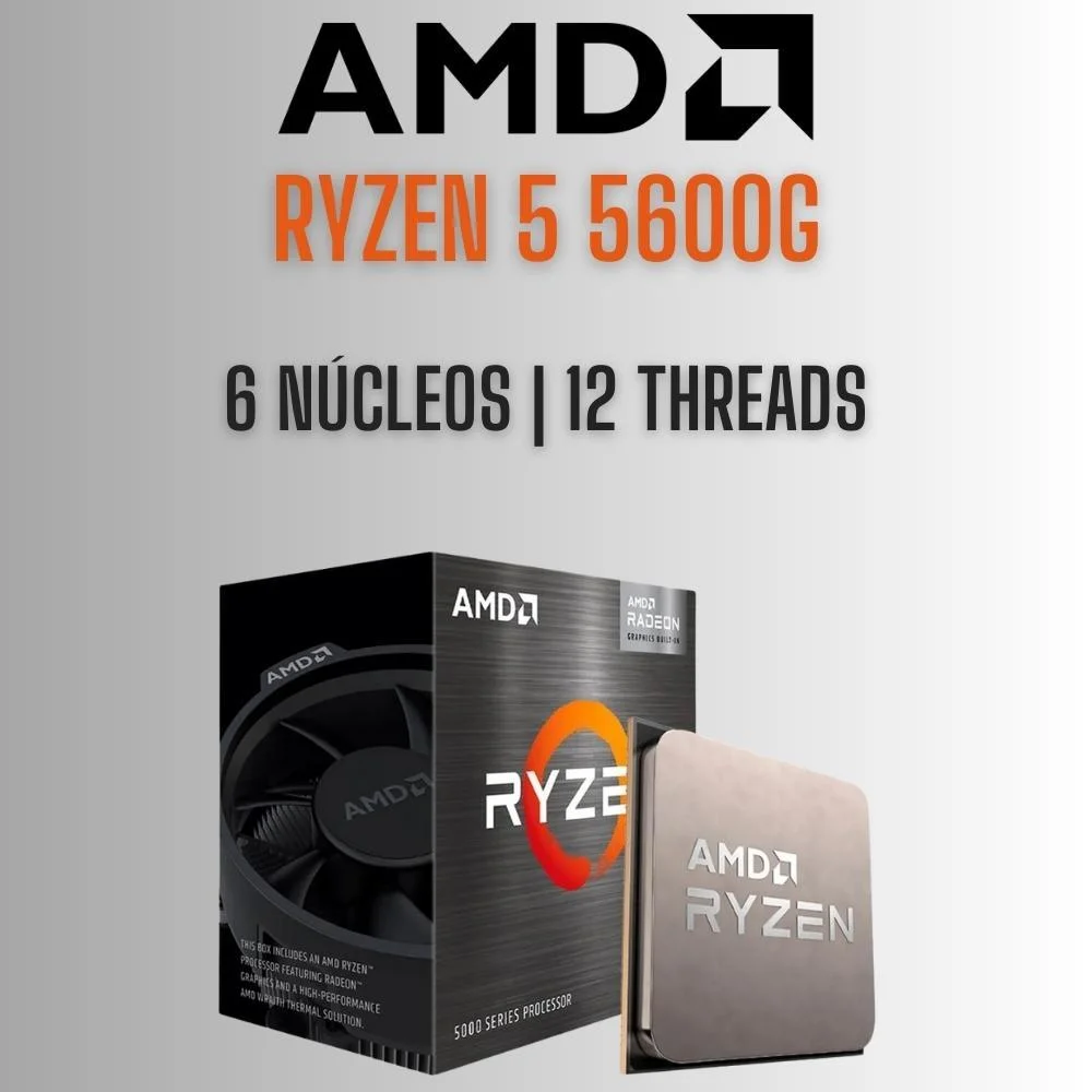 PC Gamer Amd Ryzen 5 5600g 6 Núcleos 4.40ghz, Gráficos Radeon Vega 7, 16gb Ddr4, SSD 256gb, Fonte 500w, 3green Force - 3f-005