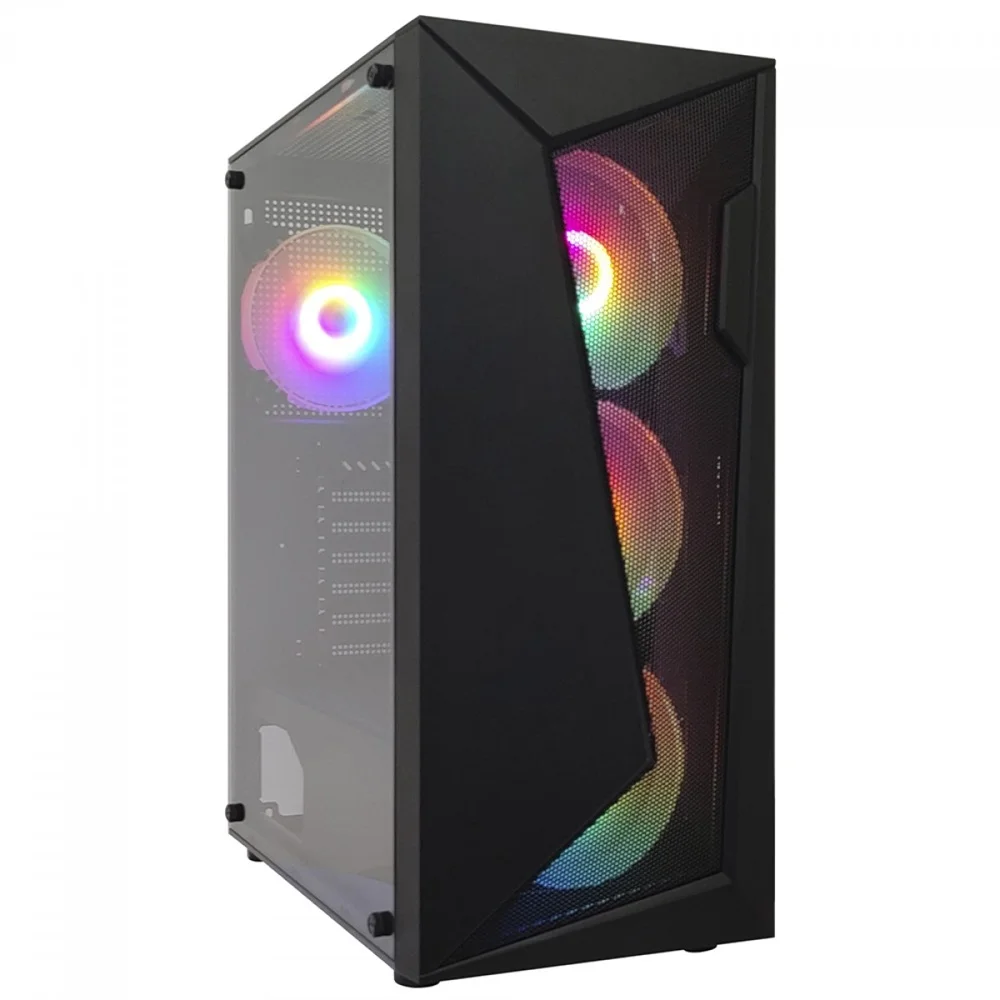 Gabinete Gamer Duex, Vidro Temperado, M-ATX, ITX, 4 Fans, Preto - Dx305m-rgb-fan Gabinete Gamer Duex, Vidro Temperado, M-ATX, ITX, 4 Fans, Preto - Dx305m-rgb-fan