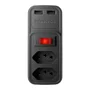 Adaptador De Tomada Intelbras, Preto,  2 Tomadas E 2 Usb - Eac 202