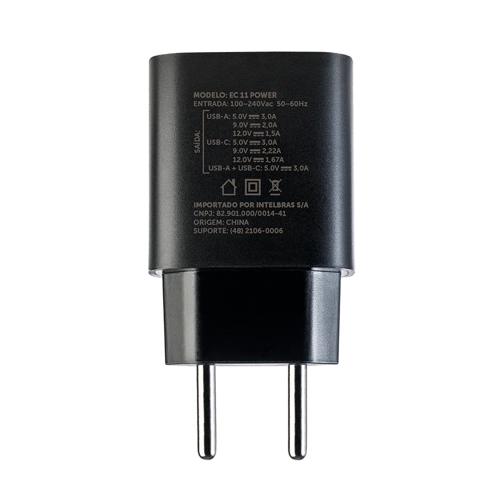 Fonte Carregador Intelbras USB Ec 11 Power, 20w, Preto Fonte Carregador Intelbras USB Ec 11 Power, 20w, Preto