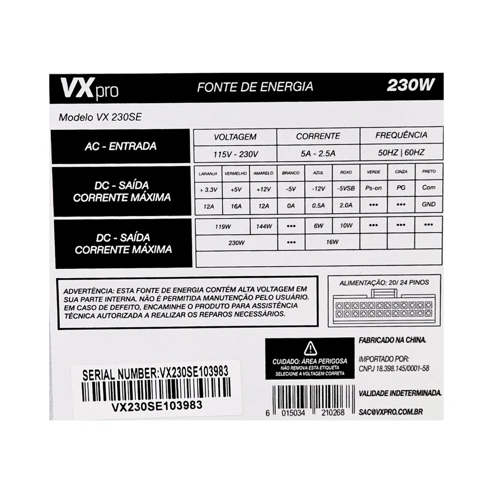 Fonte De Alimentação Vxpro Vx230se Fonte De Alimentação Vxpro Vx230se