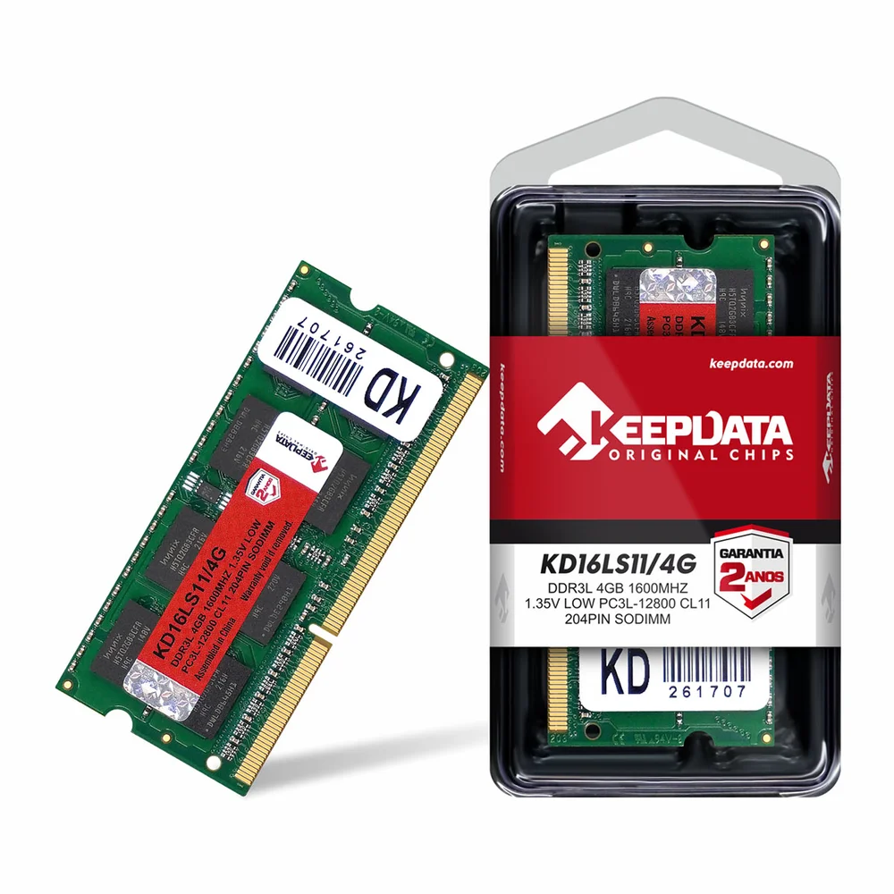 Memória Para Notebook Keepdata, 4GB, 1600MHz, DDR3L - Kd16ls11/4g Memória Para Notebook Keepdata, 4GB, 1600MHz, DDR3L - Kd16ls11/4g