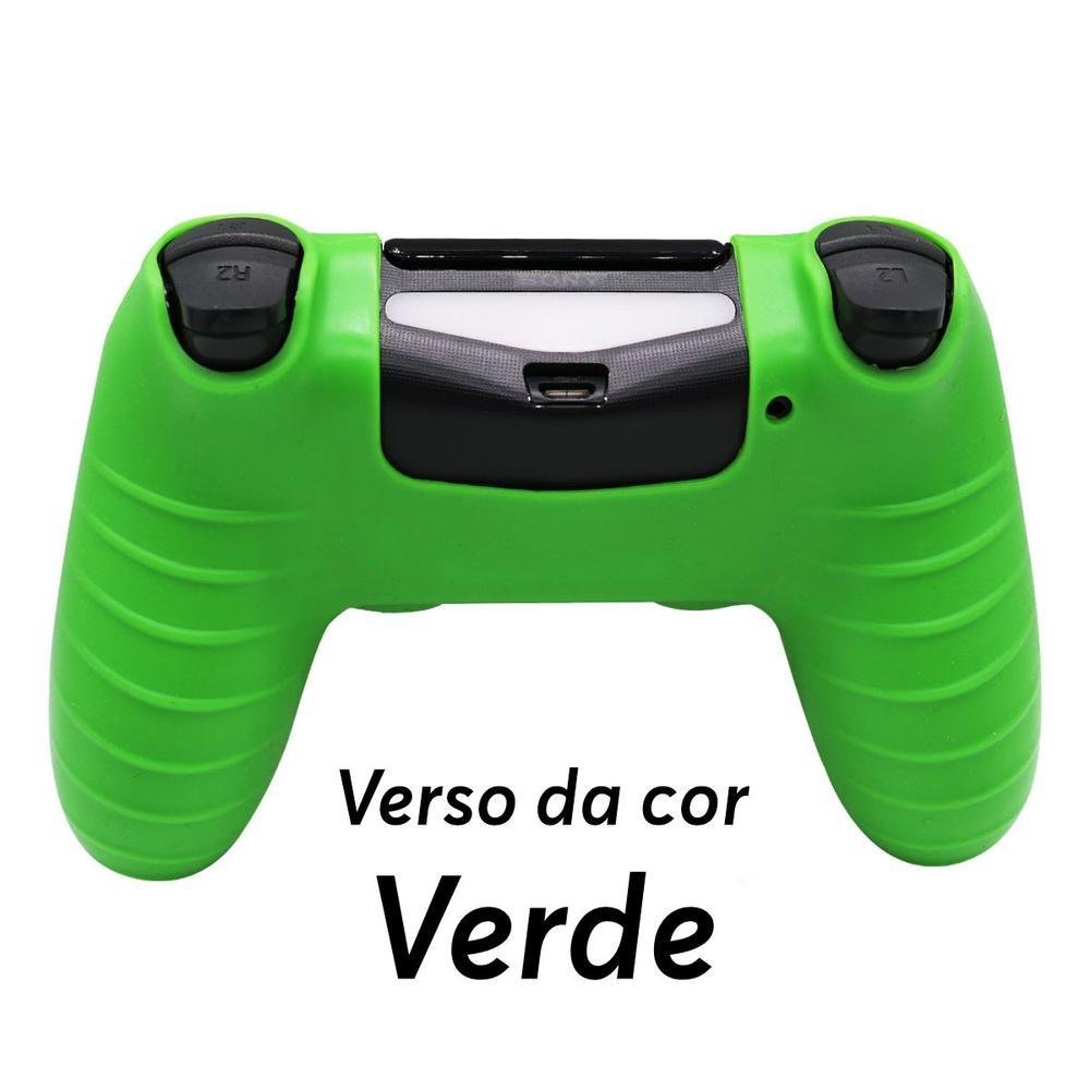 Capa Capinha Case Skin Para Controle De Ps4 Playstation 4 Cor: Verde Capa Capinha Case Skin Para Controle De Ps4 Playstation 4 Cor: Verde
