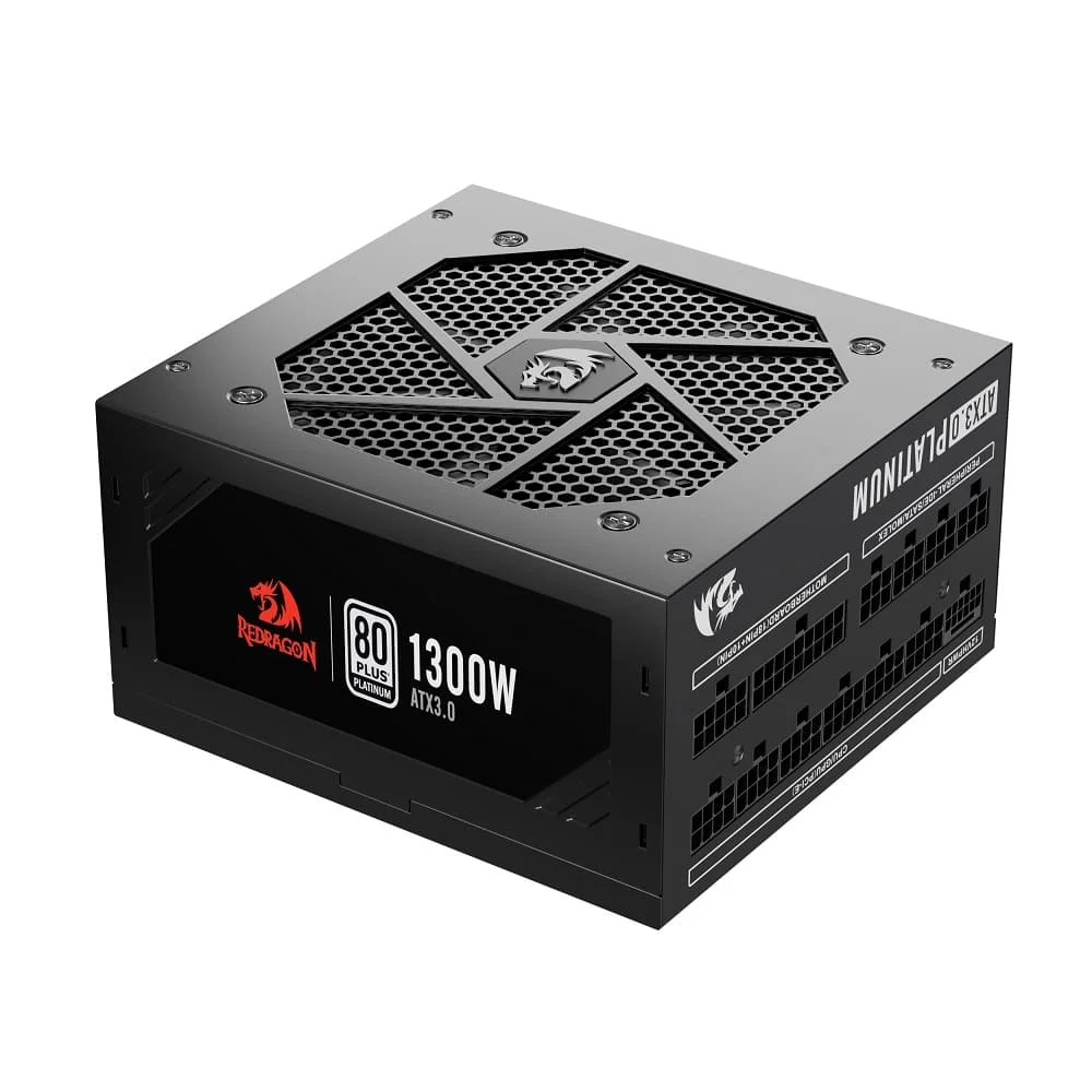 Fonte Redragon ATX 1300W, 80 Plus Platinum, Full Modular, Preto - Gc-Ps018 Fonte Redragon ATX 1300W, 80 Plus Platinum, Full Modular, Preto - Gc-Ps018