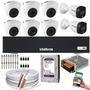 Kit Intelbras, 8 Câmeras, 6 Com 1220D, 2 Com 1220B, FULL COLOR + DVR MHDX 8CH, HD 1TB