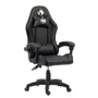 Cadeira Gamer Fox Vulpes, Até 110Kg,  Com Almofadas, Com Ajuste, Reclinável, Preto