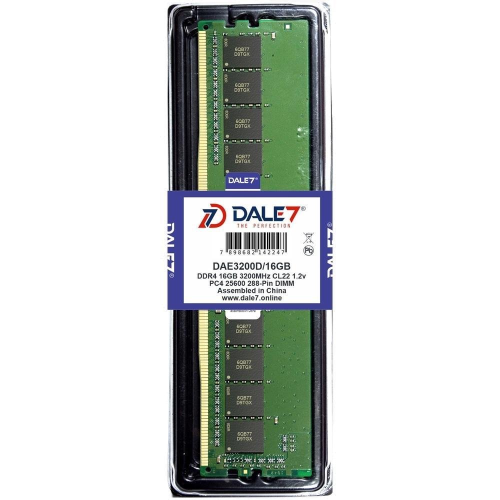 Memória Dale7, 16GB, 3200Mhz, DDR4, Desktop, 1.2v Memória Dale7, 16GB, 3200Mhz, DDR4, Desktop, 1.2v