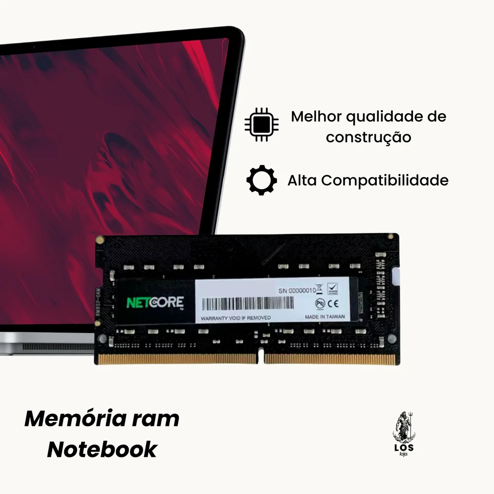 Memória Ram Notebook Netcore Ddr4 KaBuM