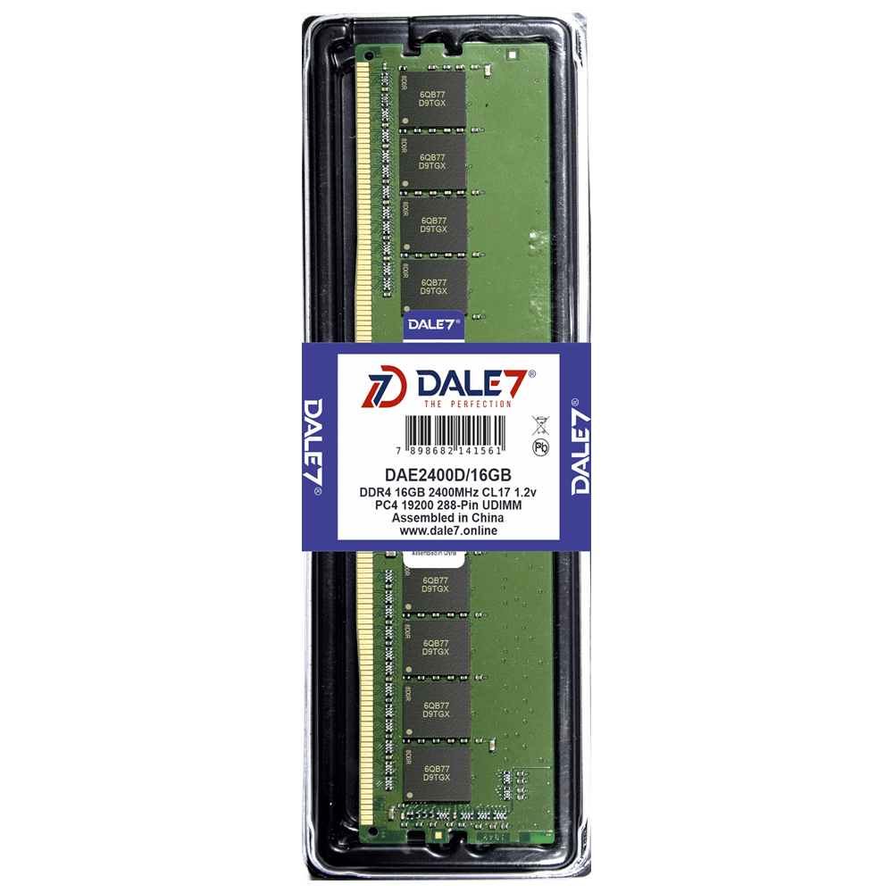 Memória Dale7, 16GB, 2400Mhz, DDR4, Desktop, 1.2v Memória Dale7, 16GB, 2400Mhz, DDR4, Desktop, 1.2v