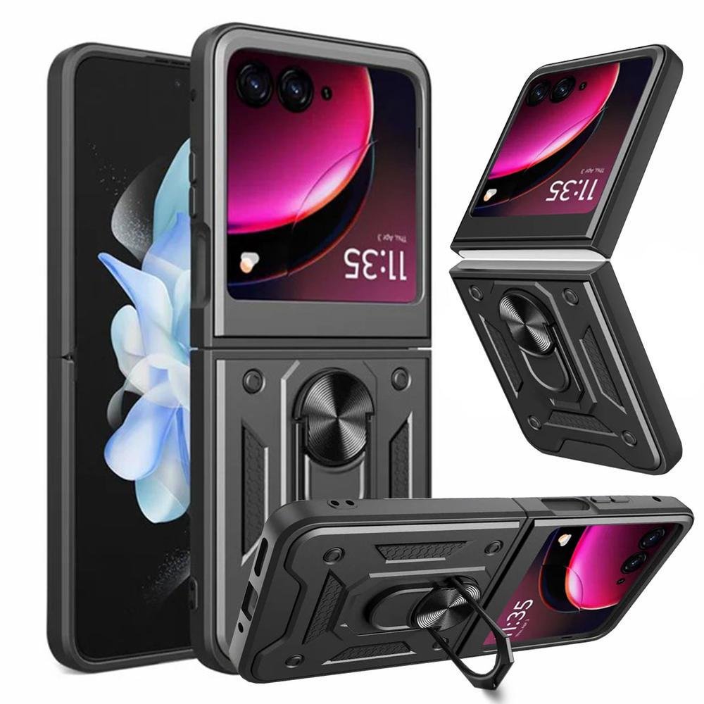 Capa Para Motorola Moto Razr 40 Ultra, Protetora Resistente, Anti Impacto, Queda, Armadura Militar, preto