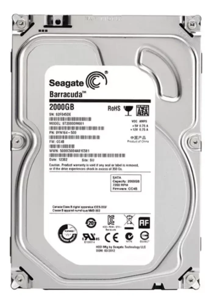 完動品Seagate Barracuda 2TB HDD ST2000DM001 Produtos com até 15 OFF no PIX KaBuM