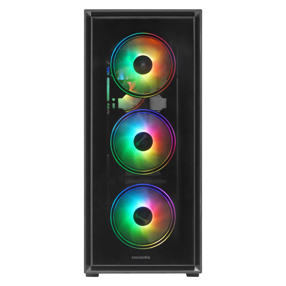 Gabinete Gamer Concórdia Monster, Mid Tower, ARGB, Lateral Vidro Temperado, 4 Fans Gabinete Gamer Concórdia Monster, Mid Tower, ARGB, Lateral Vidro Temperado, 4 Fans
