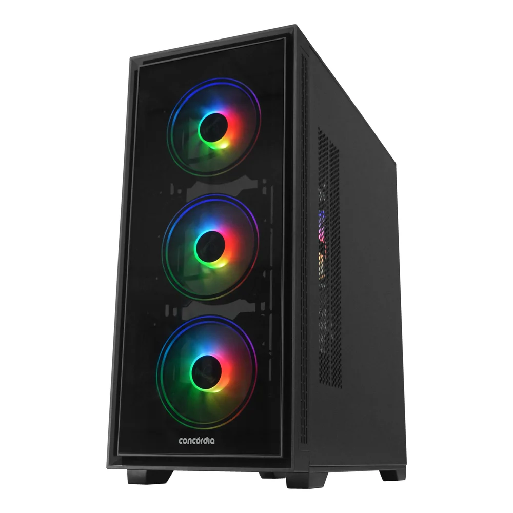 Gabinete Gamer Concórdia Monster, Mid Tower, ARGB, Lateral Vidro Temperado, 4 Fans Gabinete Gamer Concórdia Monster, Mid Tower, ARGB, Lateral Vidro Temperado, 4 Fans