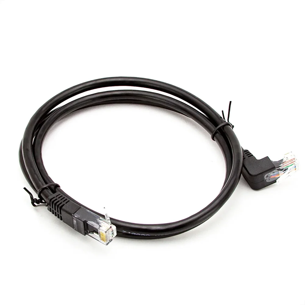 Cabo De Rede Cat5e Plug 90° Graus Para Cima Preto - 5 Metros