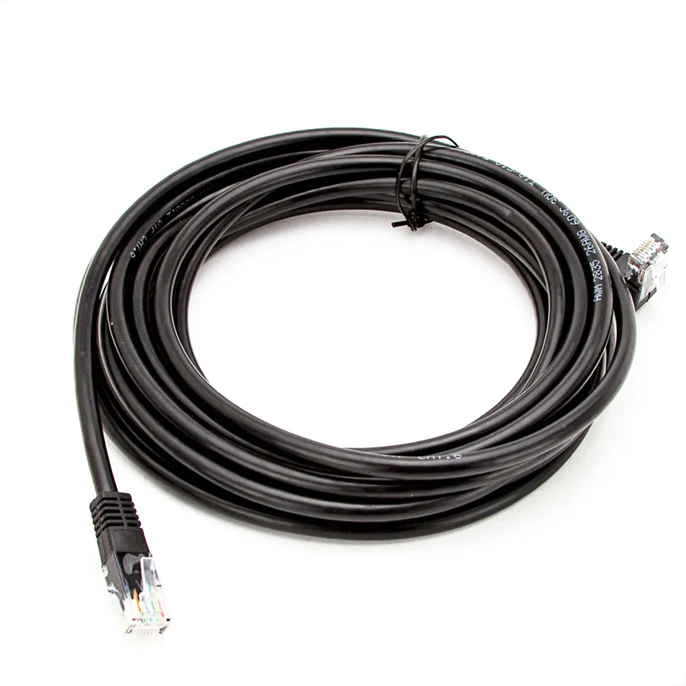 Cabo De Rede Cat5e Plug 90° Graus Para Cima Preto - 5 Metros