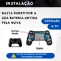 Kit C/ 2 Baterias Recarregáveis 2000mah Para Controle Dualshock Playstation 4 + Cabo Carregador Usb