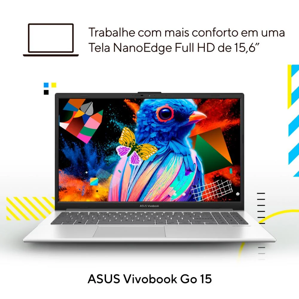 Notebook Asus Vivobook Go E1504ga Intel Core I3 N305 4gb Ram 128GB SSD WINDOWS 11 Tela 15,6" Fhd Silver - Nj440w Notebook Asus Vivobook Go E1504ga Intel Core I3 N305 4gb Ram 128GB SSD WINDOWS 11 Tela 15,6" Fhd Silver - Nj440w