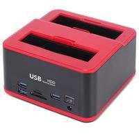 Dock Station 2 Hd Sata 2,5 E 3,5 Docking, Base Case Entradas 2 USB, 2.0 Pendrive, Leitor De Cartão Sd E Tf Para Backup