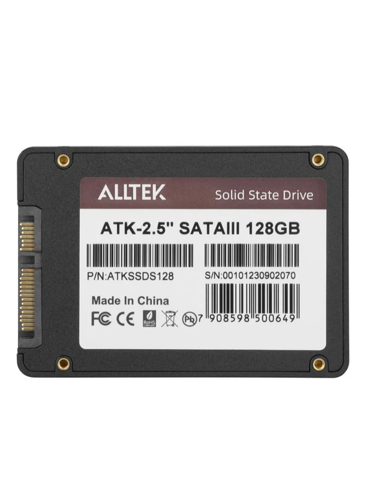 Hd SSD 128GB Alltek 2.5 Sata Ill 6 Gbs - 3 Anos Preto 128GB