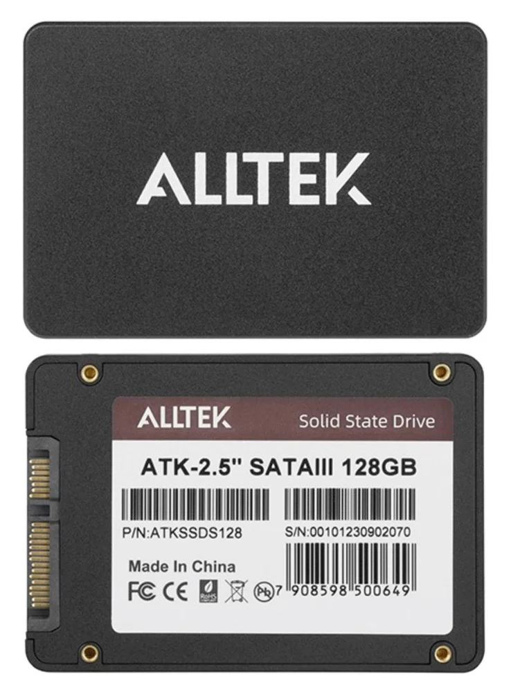 Hd SSD 128GB Alltek 2.5 Sata Ill 6 Gbs - 3 Anos Preto 128GB