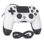 Controle Compatível Ps4 PC Notebook Usb Cabo 1,8m Branco