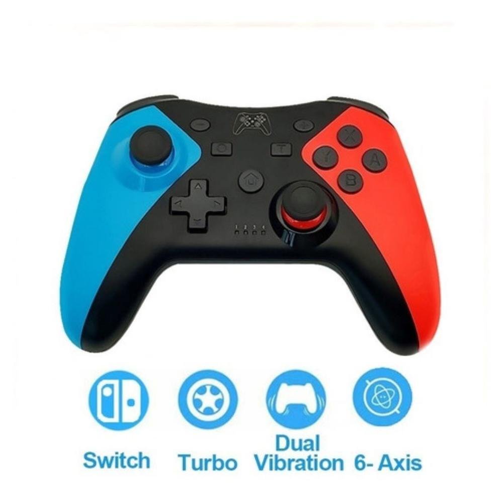 Controle Nintendo Switch, Bluetooth, Wireless, Vibração Dupla, Para Nintendo Switch, Smartphone Android e PC, Preto