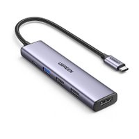Hub Adaptador Ugreen 5 Em 1 Para Usb C + 100w Power Delivery