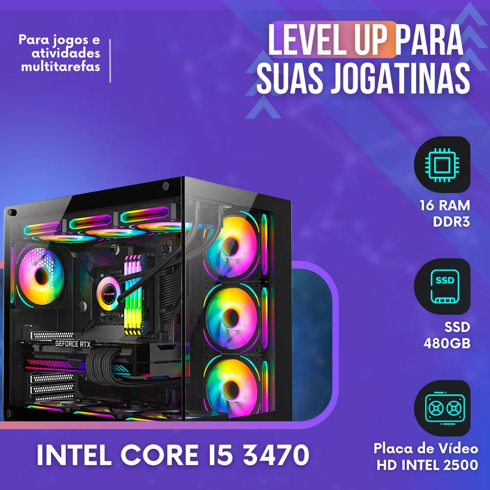 PC Gamer Cpu Intel i5 3.2ghz SSD 480GB Memoria Ram 16gb 500w em Campinas - foto 5