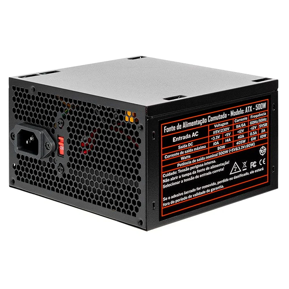 Fonte Atx 500w Tgt Tomahawk T3, Preto, Tgt-t2wk500-bk01 Fonte Atx 500w Tgt Tomahawk T3, Preto, Tgt-t2wk500-bk01