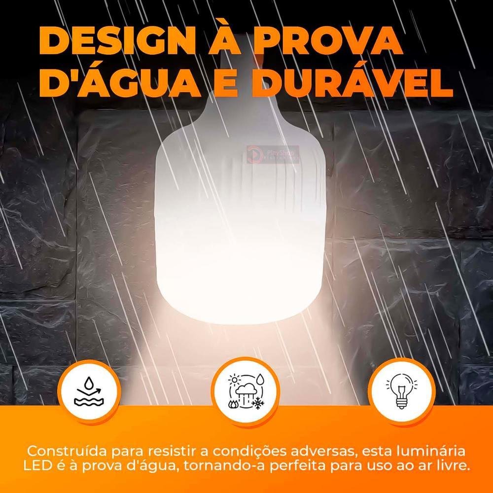 Lâmpada De LED Bulbo, De Emergência, 38w, Recarregável, Portátil