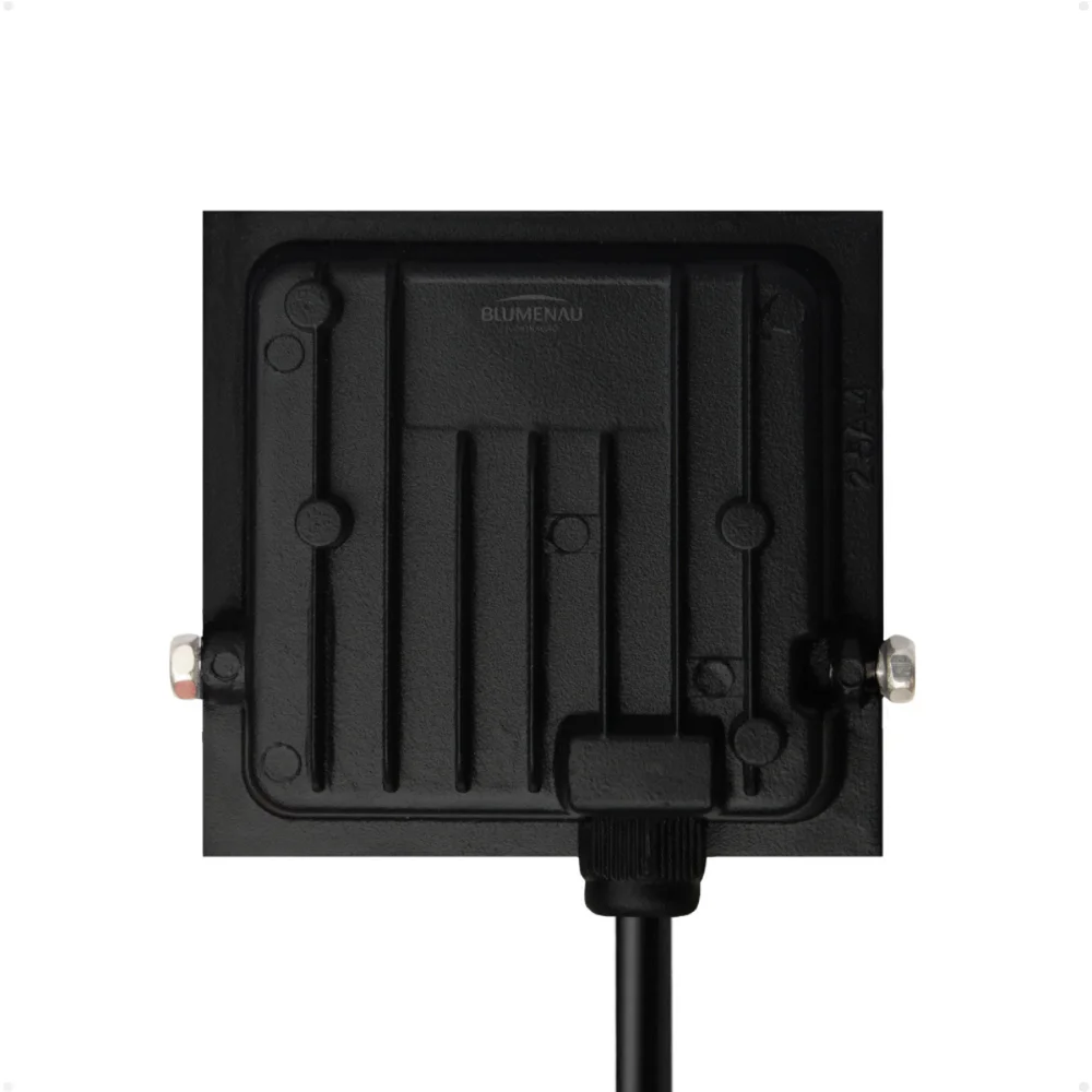 Refletor Blumenau De LED Slim 20w Preto Bivolt 3000k Luz Quente