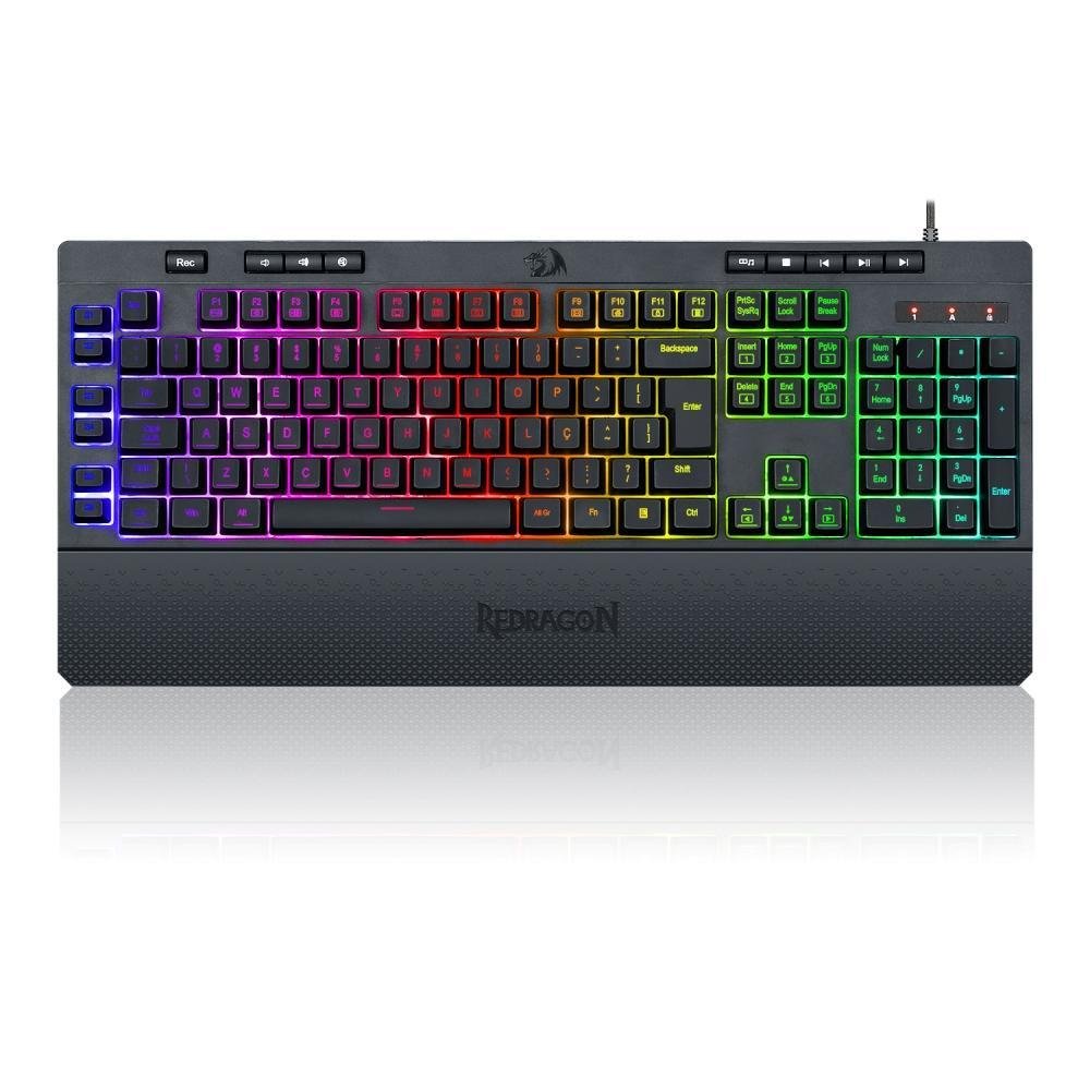 Teclado Gamer Com Fio Qwerty Redragon Shiva K512 RGB Cor Preto Teclado Gamer Com Fio Qwerty Redragon Shiva K512 RGB Cor Preto