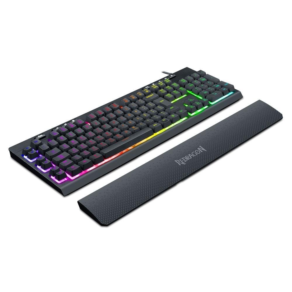Teclado Gamer Com Fio Qwerty Redragon Shiva K512 RGB Cor Preto Teclado Gamer Com Fio Qwerty Redragon Shiva K512 RGB Cor Preto