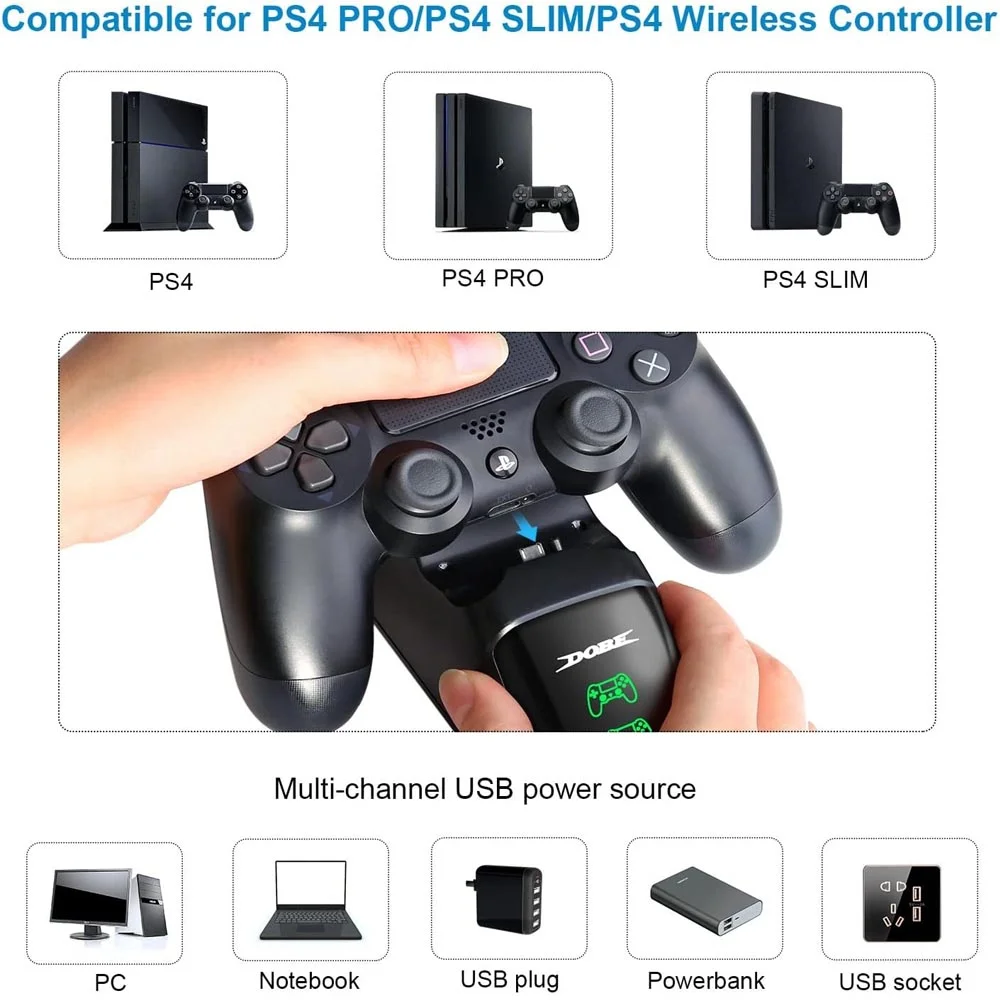 Controlador De Carregamento Para Pstation 4/ps4/slim/ps4 Pro Dock Station Controlador De Carregamento Para Pstation 4/ps4/slim/ps4 Pro Dock Station