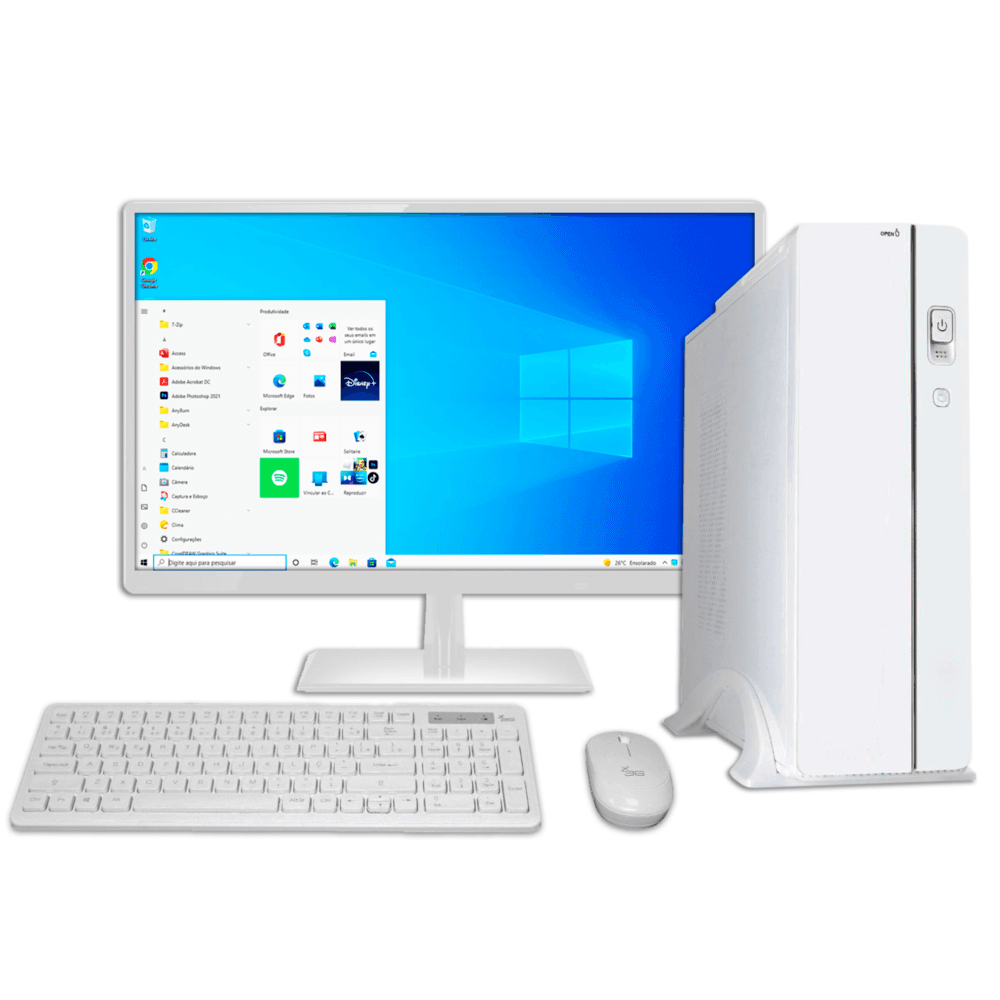 Computador PC Slim Branco Intel I7 16gb Ram SSD