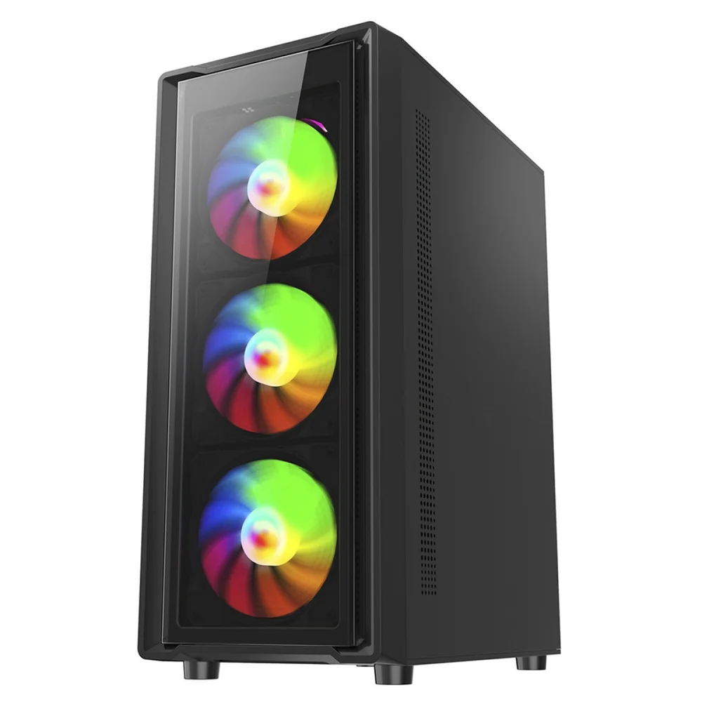Gabinete Gamer Liketec Sigma Com 3 Fans RGB Atx Preto