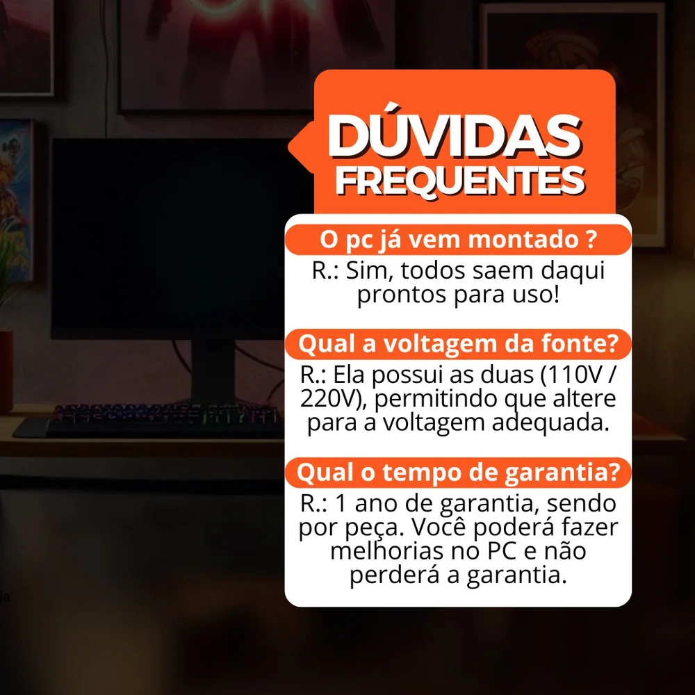 "Computador Gamer Completo Balão.info Intel Core I5 SSD 240GB 16gb Teclado Mouse Mouse Pad E Headset Gamer Monitor 20"" WINDOWS 10 Pro Trial" - view 5