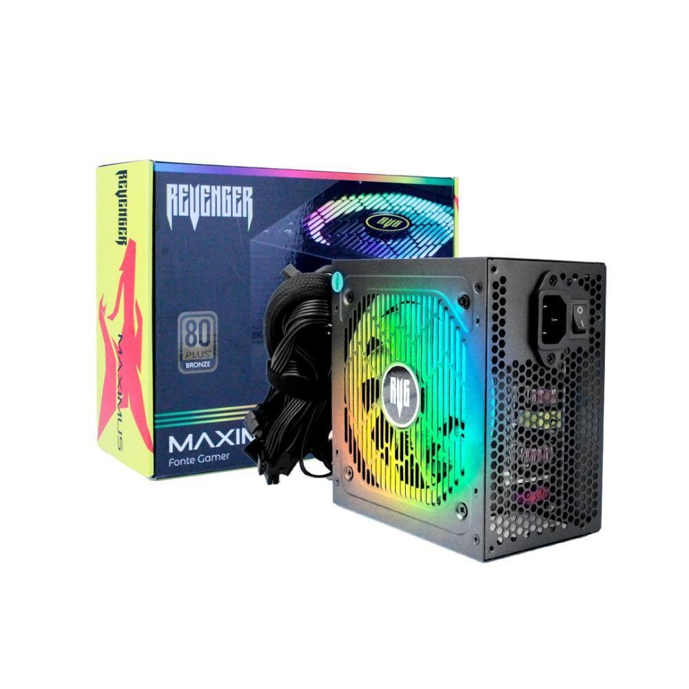 Fonte De Alimentação PC Gamer Maximus Atx 650w RGB 80 Plus